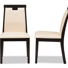 Baxton Studio Evelyn Modern and Contemporary Beige Faux Leather Upholstered and Dark Brown Finished Dining Chair (Set of 2)