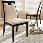 Baxton Studio Evelyn Modern and Contemporary Beige Faux Leather Upholstered and Dark Brown Finished Dining Chair (Set of 2)