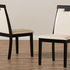 Baxton Studio Evelyn Modern and Contemporary Beige Faux Leather Upholstered and Dark Brown Finished Dining Chair (Set of 2)
