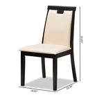 Baxton Studio Evelyn Modern and Contemporary Beige Faux Leather Upholstered and Dark Brown Finished Dining Chair (Set of 2)