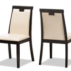 Baxton Studio Evelyn Modern and Contemporary Beige Faux Leather Upholstered and Dark Brown Finished 5-Piece Dining Set