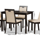 Baxton Studio Evelyn Modern and Contemporary Beige Faux Leather Upholstered and Dark Brown Finished 5-Piece Dining Set