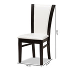 Baxton Studio Adley Modern and Contemporary Dark Brown Finished White Faux Leather Dining Chair (Set of 2)