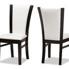 Baxton Studio Adley Modern and Contemporary 5-Piece Dark Brown Finished White Faux Leather Dining Set