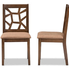 Baxton Studio Abilene Mid-Century Light Brown Fabric Upholstered and Walnut Brown Finished Dining Chair (Set of 2)