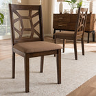 Baxton Studio Abilene Mid-Century Light Brown Fabric Upholstered and Walnut Brown Finished Dining Chair (Set of 2)