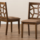 Baxton Studio Abilene Mid-Century Light Brown Fabric Upholstered and Walnut Brown Finished Dining Chair (Set of 2)