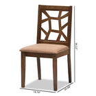 Baxton Studio Abilene Mid-Century Light Brown Fabric Upholstered and Walnut Brown Finished Dining Chair (Set of 2)