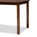 Baxton Studio Abilene Mid-Century Light Brown Fabric Upholstered and Walnut Brown Finished 5-Piece Wood Dining Set