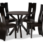 Baxton Studio Cian Modern and Contemporary Dark Brown Faux Leather Upholstered and Dark Brown Finished Wood 5-Piece Dining Set