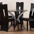 Baxton Studio Cian Modern and Contemporary Dark Brown Faux Leather Upholstered and Dark Brown Finished Wood 5-Piece Dining Set