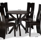 Baxton Studio Cian Modern and Contemporary Dark Brown Faux Leather Upholstered and Dark Brown Finished Wood 5-Piece Dining Set