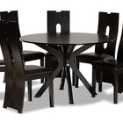 Baxton Studio Kenyon Modern and Contemporary Dark Brown Faux Leather Upholstered and Dark Brown Finished Wood 7-Piece Dining Set