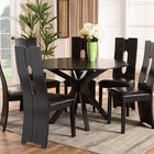 Baxton Studio Kenyon Modern and Contemporary Dark Brown Faux Leather Upholstered and Dark Brown Finished Wood 7-Piece Dining Set