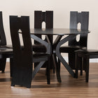 Baxton Studio Kenyon Modern and Contemporary Dark Brown Faux Leather Upholstered and Dark Brown Finished Wood 7-Piece Dining Set