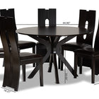 Baxton Studio Kenyon Modern and Contemporary Dark Brown Faux Leather Upholstered and Dark Brown Finished Wood 7-Piece Dining Set