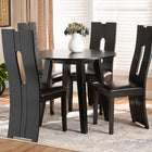 Baxton Studio Torin Modern and Contemporary Dark Brown Faux Leather Upholstered and Dark Brown Finished Wood 5-Piece Dining Set