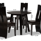 Baxton Studio Torin Modern and Contemporary Dark Brown Faux Leather Upholstered and Dark Brown Finished Wood 5-Piece Dining Set