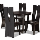 Baxton Studio Sorley Modern and Contemporary Dark Brown Faux Leather Upholstered and Dark Brown Finished Wood 5-Piece Dining Set
