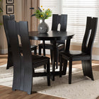 Baxton Studio Sorley Modern and Contemporary Dark Brown Faux Leather Upholstered and Dark Brown Finished Wood 5-Piece Dining Set
