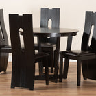 Baxton Studio Sorley Modern and Contemporary Dark Brown Faux Leather Upholstered and Dark Brown Finished Wood 5-Piece Dining Set