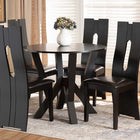 Baxton Studio Senan Modern and Contemporary Dark Brown Faux Leather Upholstered and Dark Brown Finished Wood 5-Piece Dining Set