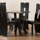 Baxton Studio Senan Modern and Contemporary Dark Brown Faux Leather Upholstered and Dark Brown Finished Wood 5-Piece Dining Set
