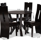 Baxton Studio Senan Modern and Contemporary Dark Brown Faux Leather Upholstered and Dark Brown Finished Wood 5-Piece Dining Set