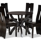 Baxton Studio Ronda Modern and Contemporary Dark Brown Faux Leather Upholstered and Dark Brown Finished Wood 5-Piece Dining Set