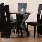 Baxton Studio Ronda Modern and Contemporary Dark Brown Faux Leather Upholstered and Dark Brown Finished Wood 5-Piece Dining Set