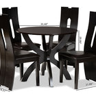 Baxton Studio Ronda Modern and Contemporary Dark Brown Faux Leather Upholstered and Dark Brown Finished Wood 5-Piece Dining Set