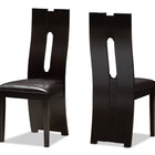 Baxton Studio Alani Modern and Contemporary Dark Brown Faux Leather Upholstered Dining Chair (Set of 2)