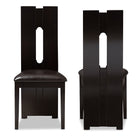 Baxton Studio Alani Modern and Contemporary Dark Brown Faux Leather Upholstered Dining Chair (Set of 2)