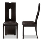 Baxton Studio Alani Modern and Contemporary Dark Brown Faux Leather Upholstered Dining Chair (Set of 2)