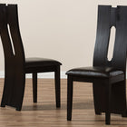 Baxton Studio Alani Modern and Contemporary Dark Brown Faux Leather Upholstered Dining Chair (Set of 2)