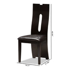 Baxton Studio Alani Modern and Contemporary Dark Brown Faux Leather Upholstered Dining Chair (Set of 2)