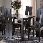 Baxton Studio Alani Modern and Contemporary Dark Brown Faux Leather Upholstered 5-Piece Dining Set
