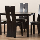 Baxton Studio Alani Modern and Contemporary Dark Brown Faux Leather Upholstered 5-Piece Dining Set