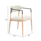 Zuo Equinox Dining Chair Oyster Gray & Natural