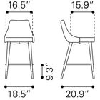 Zuo Piccolo Counter Stool Yellow