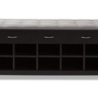 Baxton Studio Modern and Contemporary Espresso Finished Grey Fabric Upholstered Cushioned Entryway Bench