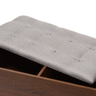 Baxton Studio Merrick Mid-century Retro Modern 1-drawer 2-tone Oak and Dark Brown Wood Entryway Storage Grey Fabric Cushioned Bench Shoe Rack Cabinet Organizer