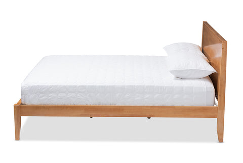 Baxton Studio Marana Modern and Rustic Natural Oak and Pine Finished Wood King Size Platform Bed