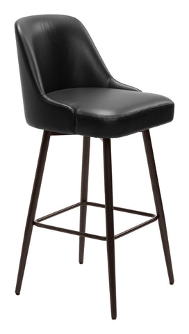 Zuo Keppel Swivel Barstool Black & Bronze