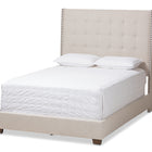 Baxton Studio Georgette Modern and Contemporary Light Beige Fabric Upholstered Queen Size Bed