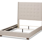 Baxton Studio Georgette Modern and Contemporary Light Beige Fabric Upholstered Queen Size Bed