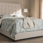 Baxton Studio Georgette Modern and Contemporary Light Beige Fabric Upholstered Queen Size Bed