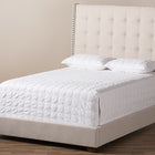 Baxton Studio Georgette Modern and Contemporary Light Beige Fabric Upholstered Queen Size Bed