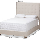 Baxton Studio Georgette Modern and Contemporary Light Beige Fabric Upholstered Queen Size Bed