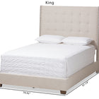 Baxton Studio Georgette Modern and Contemporary Light Beige Fabric Upholstered Queen Size Bed